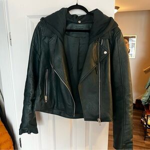 Blank NYC Women's Green Leather Jacket